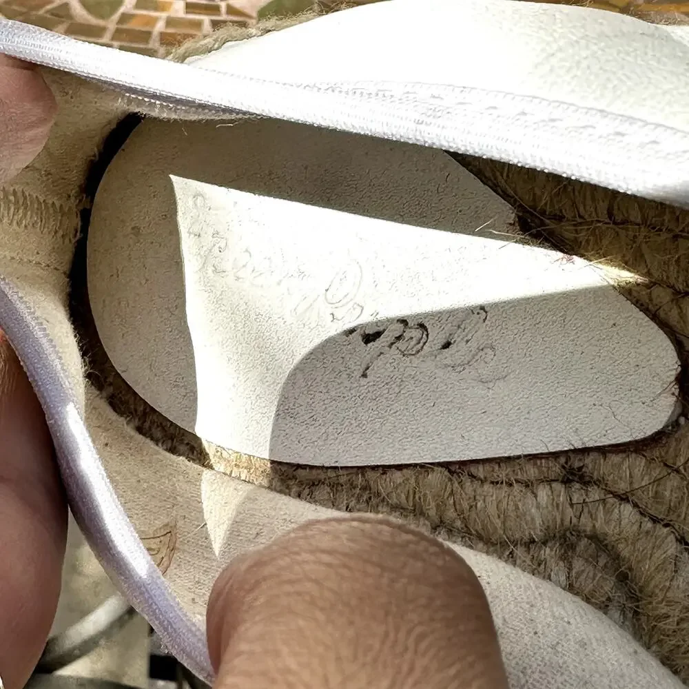 Free People Maya Espadrille Ballet Flats Almond Toe Slip On Leather White 6